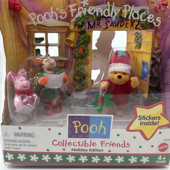 Mattel Winnie The Pooh Collectible Friendly Places VTG 1999 Holiday Edition Toys - Picture 2 of 6